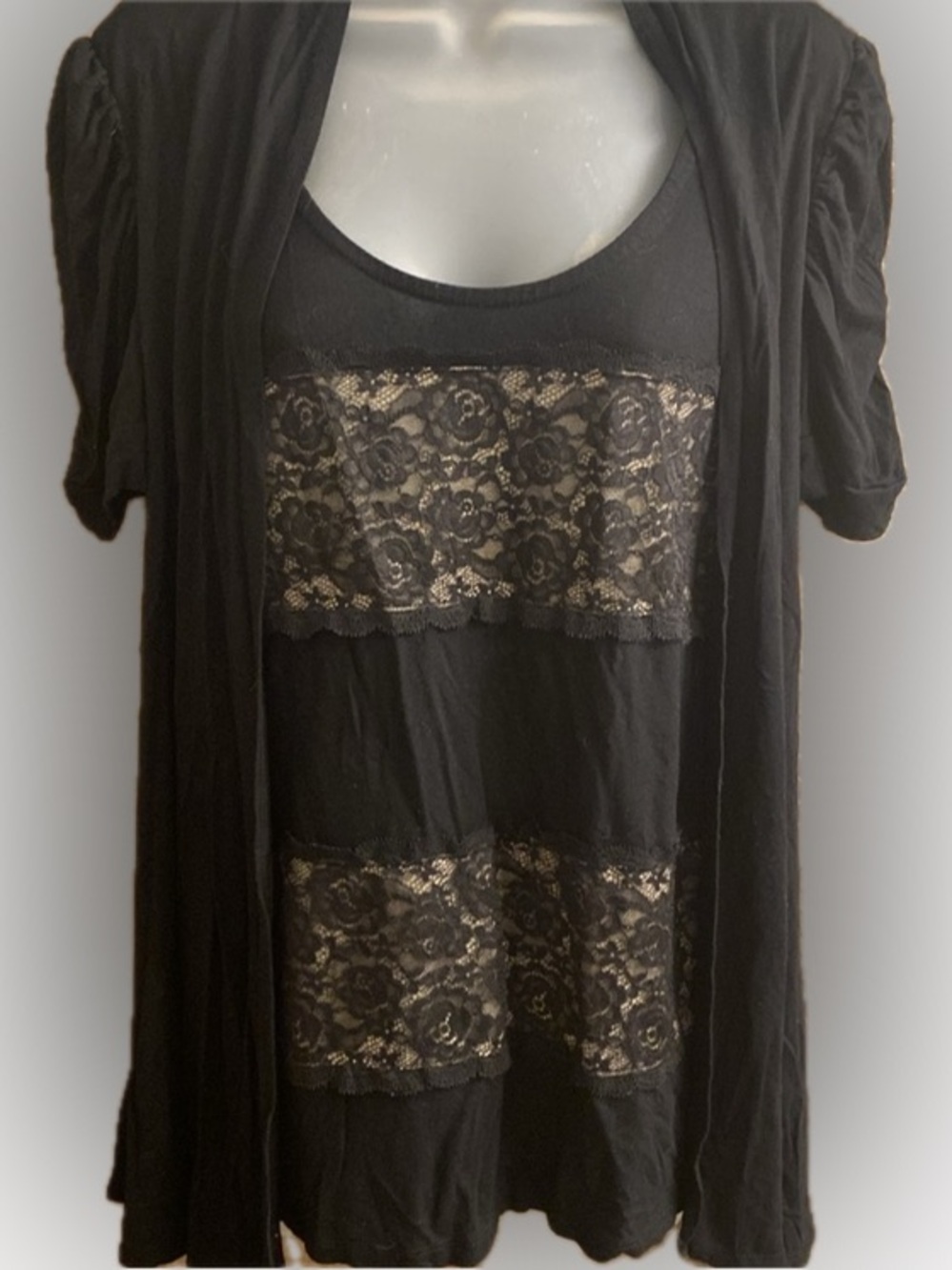 INC International Concepts Women’s Lace Top w/cardigan